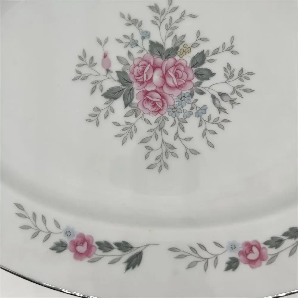 Vintage Fine China of Japan Oval Serving Plate Platter Pretty Rose Pattern